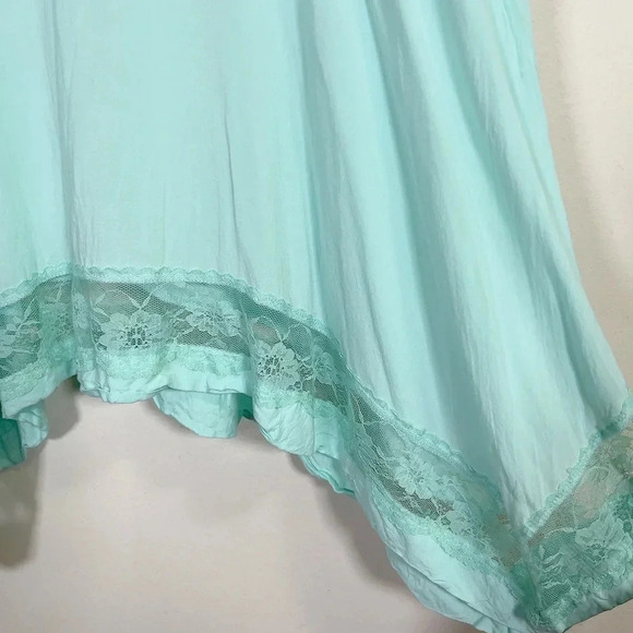 FREE PEOPLE INTIMATELY | LACE TRIM  HANDKERCHIEF HEM TANK IN MINT COLOR - Picture 14 of 15